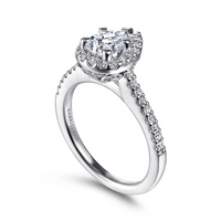 Gabriel & Co. Paige 14K White Gold Pear Shape Halo Diamond Engagement Ring - NAGI