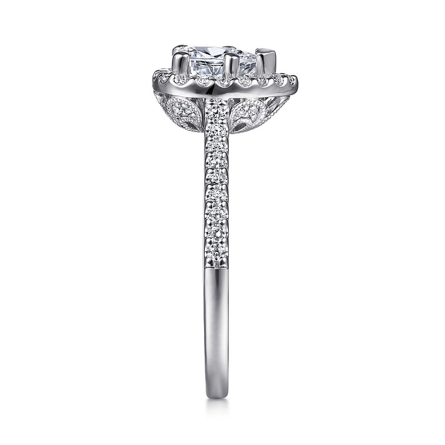 Gabriel & Co. Paige 14K White Gold Pear Shape Halo Diamond Engagement Ring - NAGI