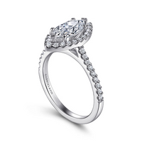 Gabriel & Co. Carly 14K White Gold Marquise Halo Diamond Engagement Ring