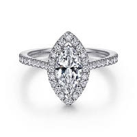 Gabriel & Co. Carly 14K White Gold Marquise Halo Diamond Engagement Ring
