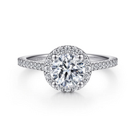 Gabriel & Co. Carly 14K White Gold Round Halo Diamond Engagement Ring