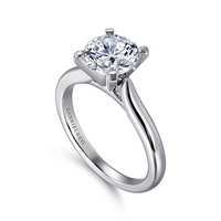Gabriel & Co. Lauren 14K White Gold Round Diamond Engagement Ring - NAGI