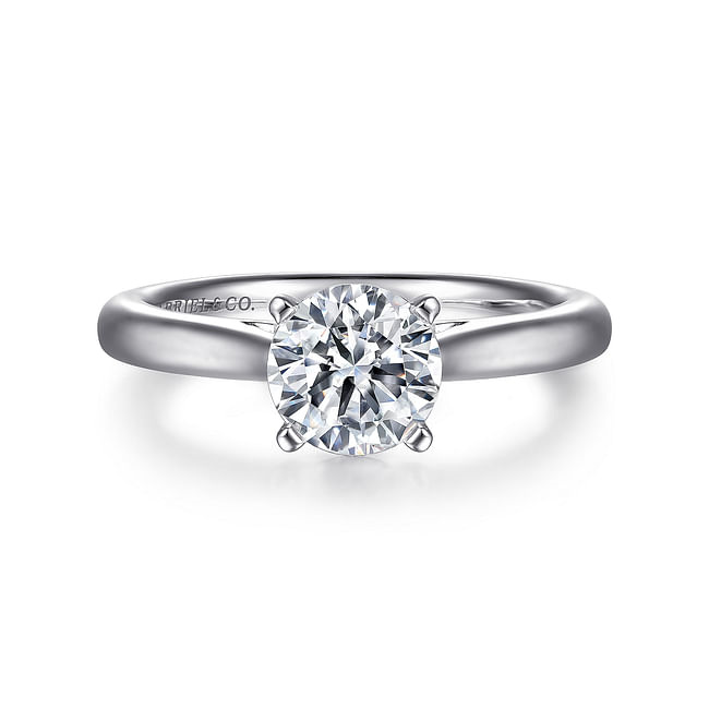 Gabriel & Co. Michelle 14K White Gold Round Diamond Engagement Ring - NAGI