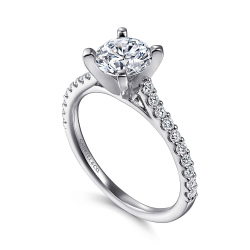Gabriel & Co. 14K White Gold Cathedral Engagement Ring - NAGI