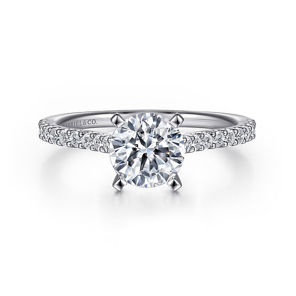 Gabriel & Co. 14K White Gold Cathedral Engagement Ring - NAGI