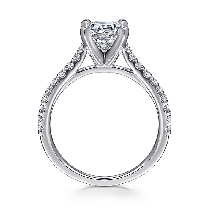 Gabriel & Co. 14K White Gold Cathedral Engagement Ring - NAGI