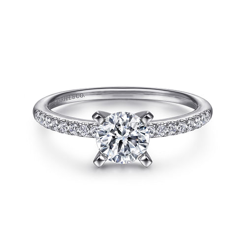 Gabriel & Co. Kelly 14K White Gold Round Diamond Engagement Ring - NAGI