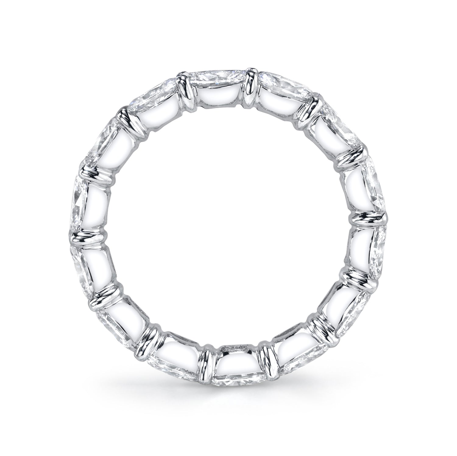 Platinum Eternity Band with Oval Cut Shared Prong Diamonds - NAGI