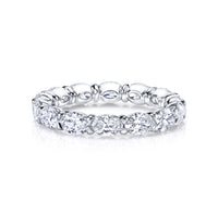 Platinum Eternity Band with Oval Cut Shared Prong Diamonds - NAGI