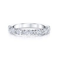 Platinum Shared Prong East/West Oval Diamond Band - NAGI