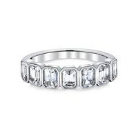Platinum 7-Stone Emerald Cut Diamond Band