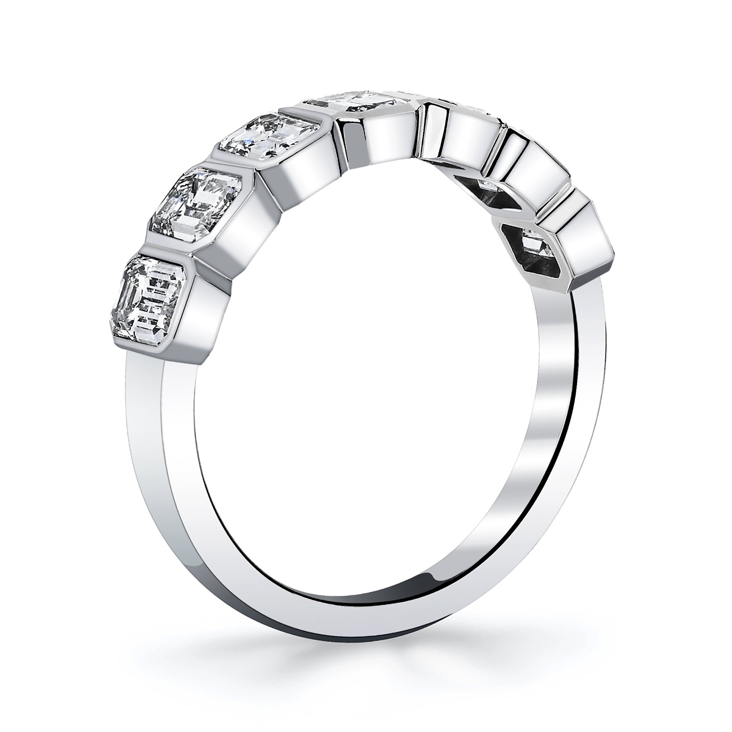 Platinum 7-Stone Emerald Cut Diamond Band