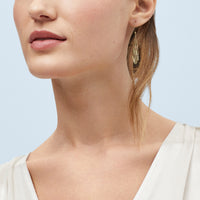14K Yellow Gold Beads & Bar Dangle Earrings