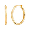14K Yellow Gold 3x30MM Hoop Earrings
