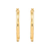 14K Yellow Gold 3x30MM Hoop Earrings