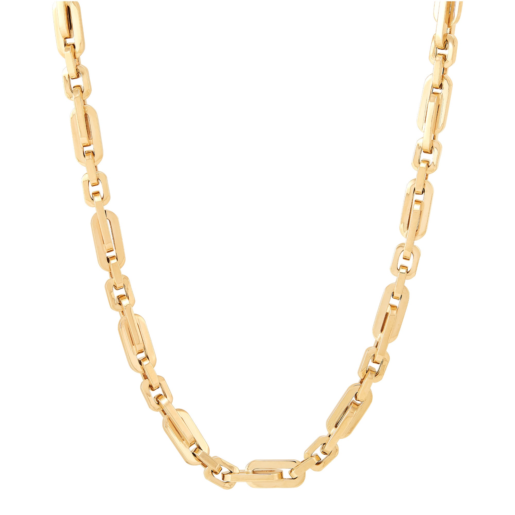 14K Yellow Gold Small Oval Links Necklace - NAGI