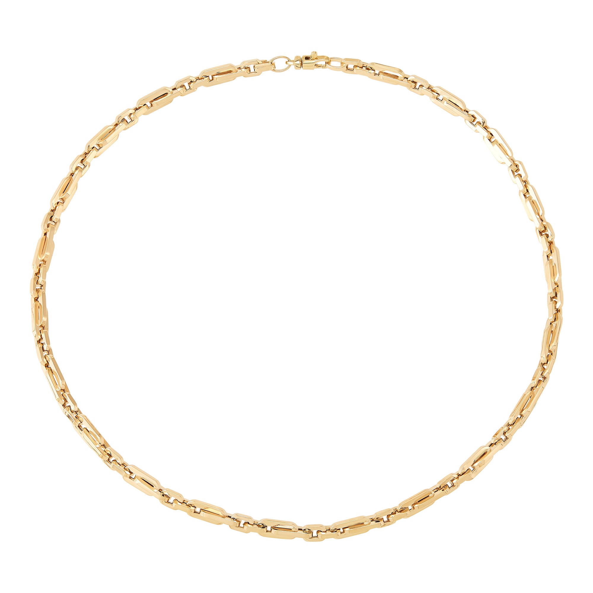 14K Yellow Gold Small Oval Links Necklace - NAGI