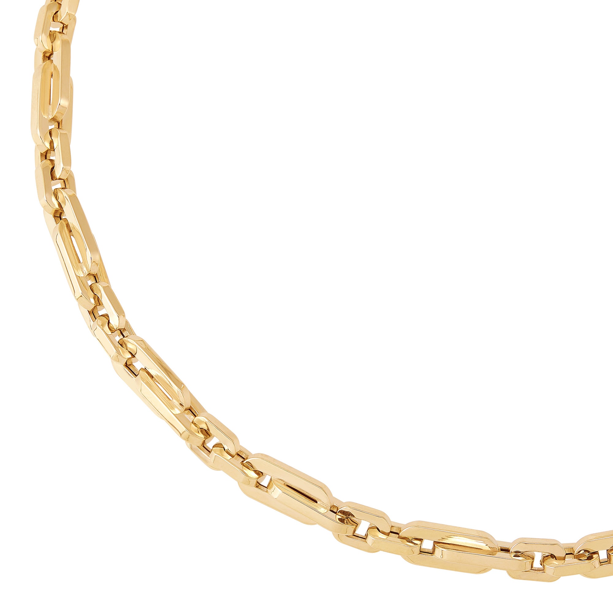 14K Yellow Gold Small Oval Links Necklace - NAGI