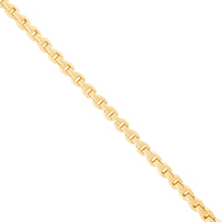 14K Yellow Gold Semi Solid Oval Interlock Chain