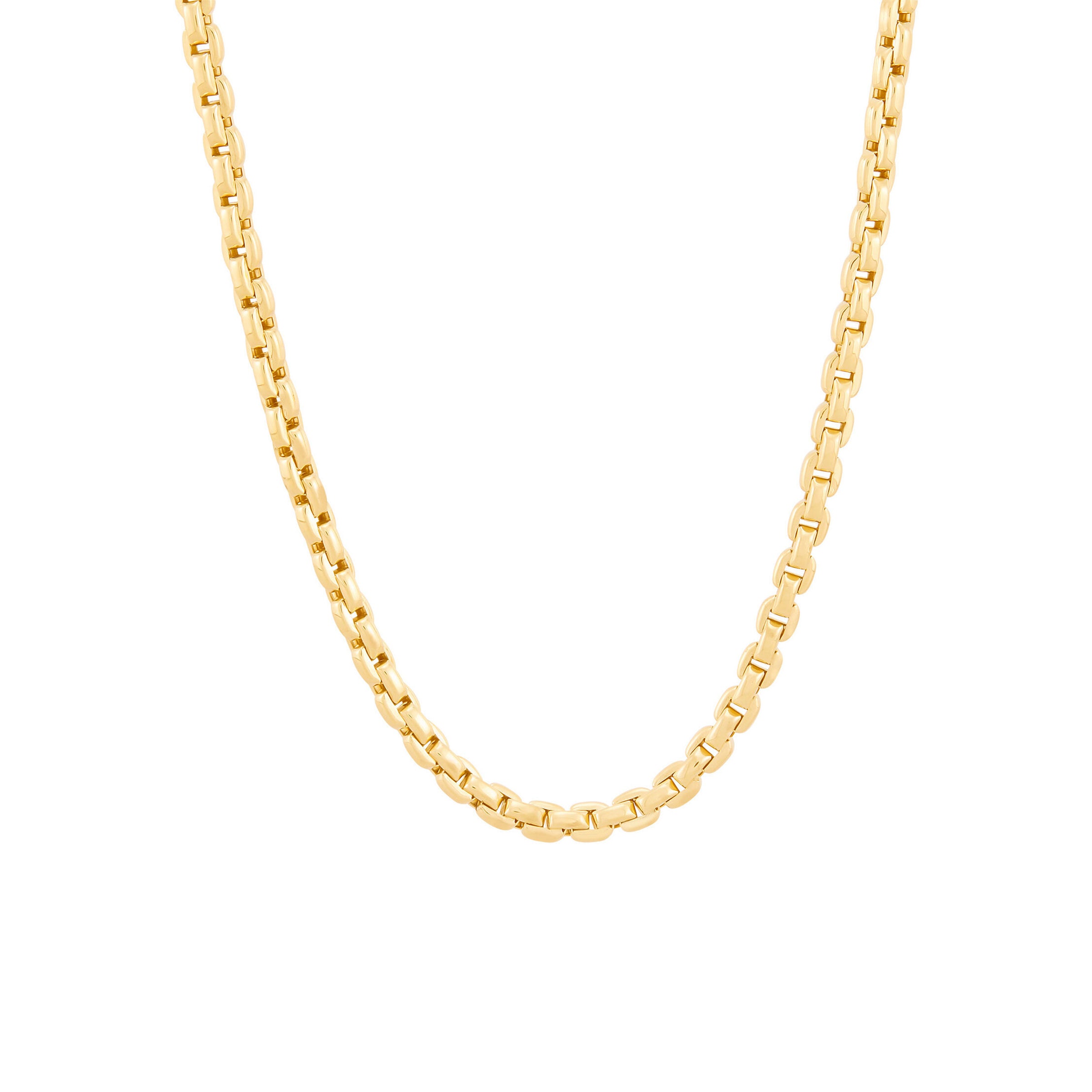 14K Yellow Gold Semi Solid Oval Interlock Chain