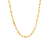 14K Yellow Gold Semi Solid Oval Interlock Chain