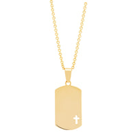 14K Yellow Gold Dog Tag Necklace - NAGI