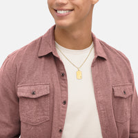 14K Yellow Gold Dog Tag Necklace - NAGI