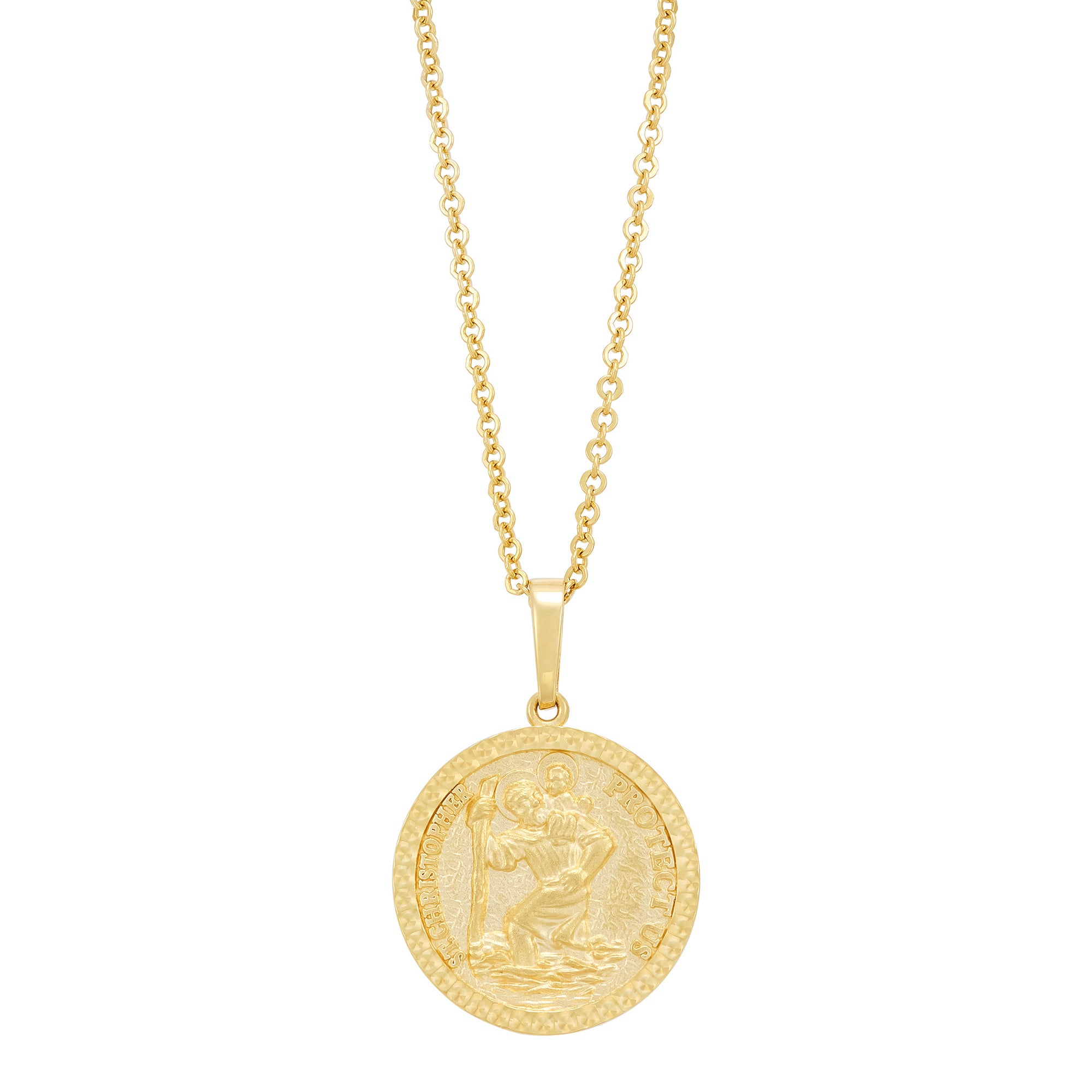 14K Yellow Gold St. Christopher Necklace - NAGI