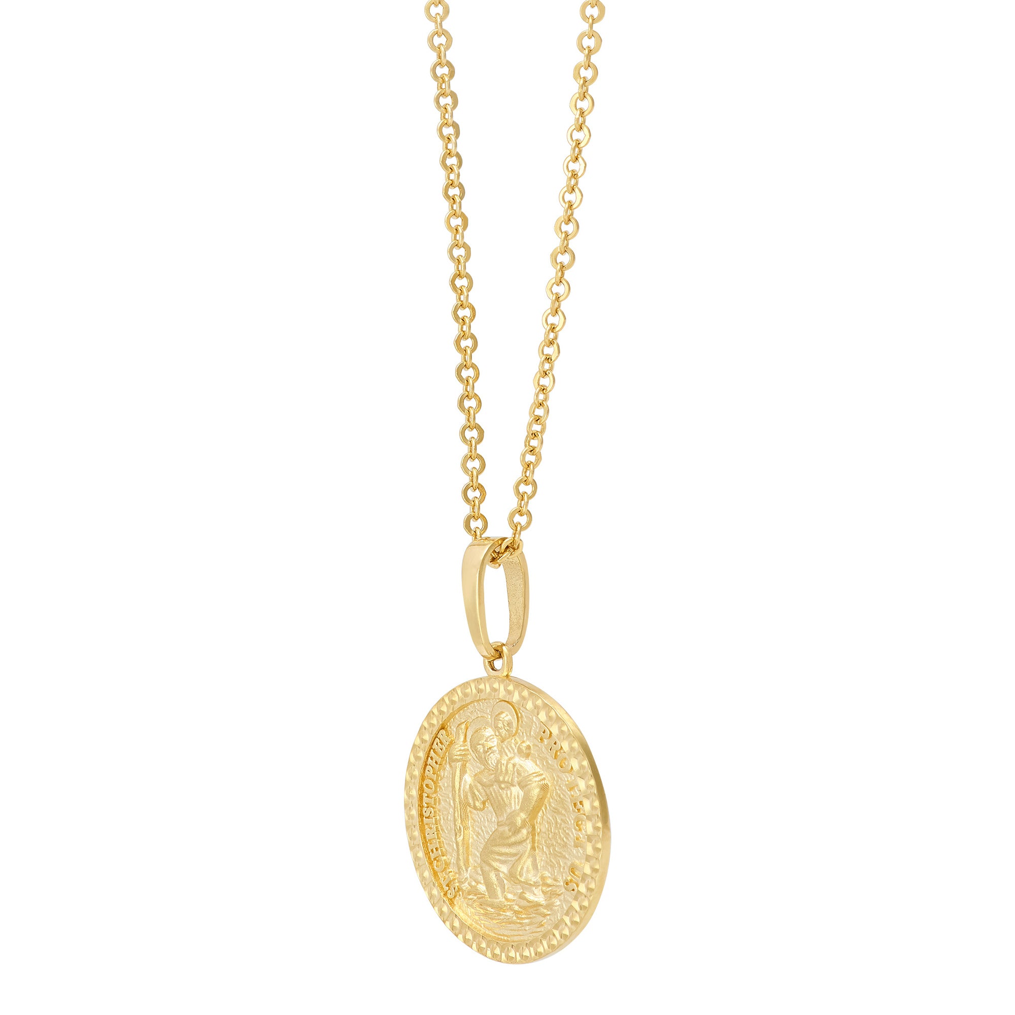 14K Yellow Gold St. Christopher Necklace - NAGI