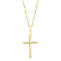 14K Yellow Gold Cross on a Forzatina Chain