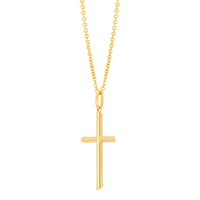 14K Yellow Gold Cross on a Forzatina Chain