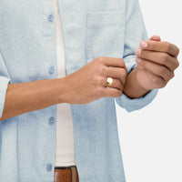14K Yellow Gold Gents Hexagon Signet Ring - NAGI