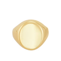 14K Yellow Gold Gents Round Signet Ring - NAGI