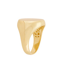 14K Yellow Gold Gents Round Signet Ring - NAGI