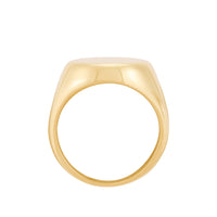 14K Yellow Gold Gents Round Signet Ring - NAGI