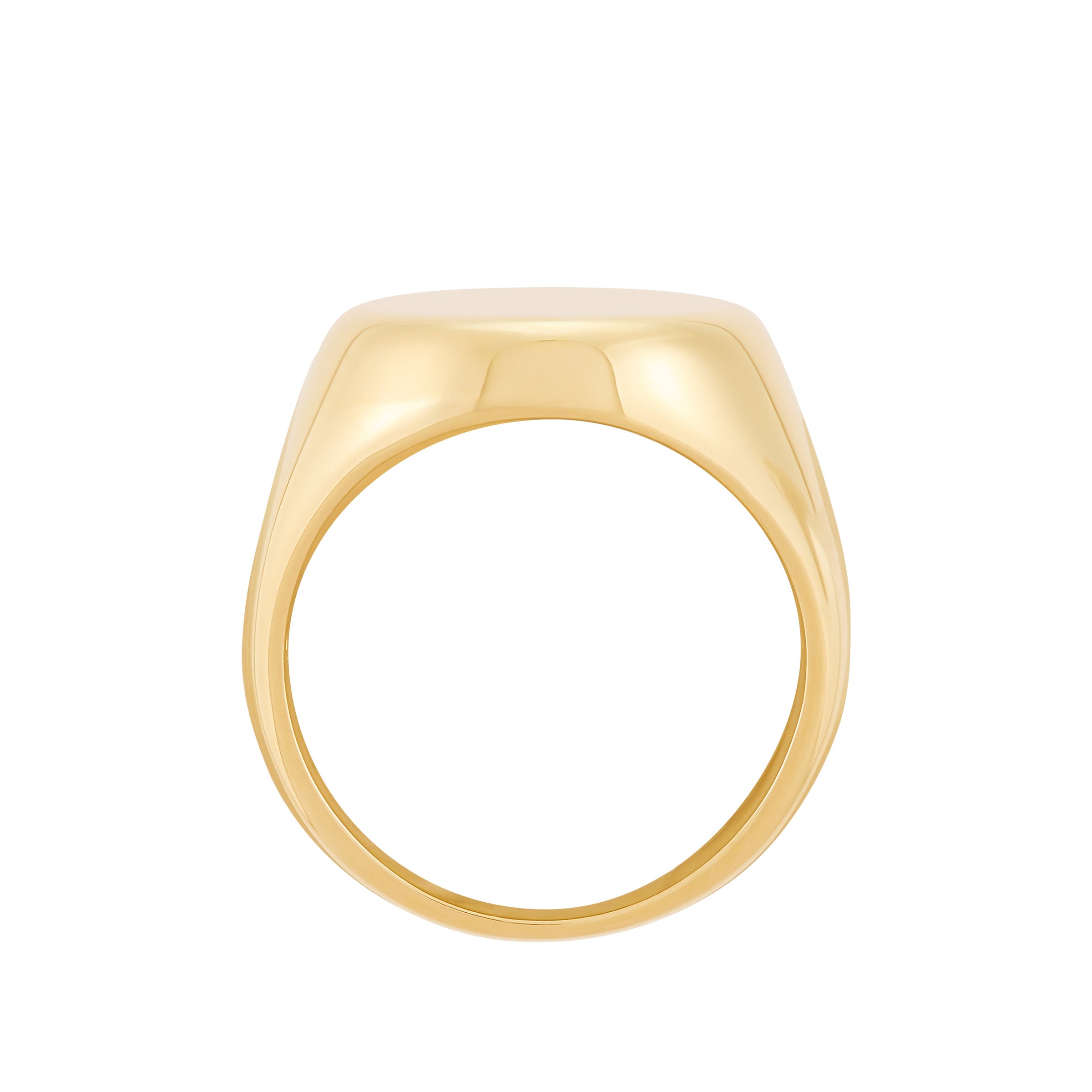 14K Yellow Gold Gents Round Signet Ring - NAGI