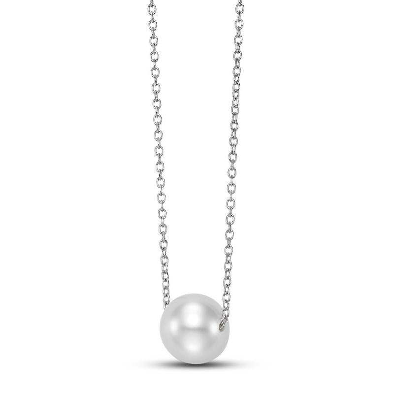Mastoloni 14K White Gold 7.5-8MM Floating Pearl Necklace