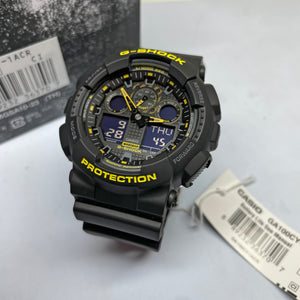 CASIO G-SHOCK GA100CY-1A Black & Caution Yellow Watch