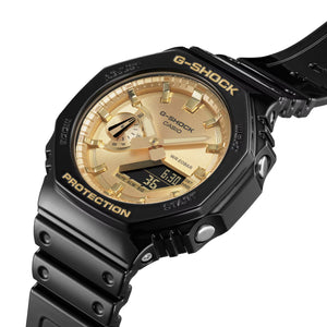 Casio G-Shock Black CasiOak Gold Metallic Glossy Watch GA2100GB-1A