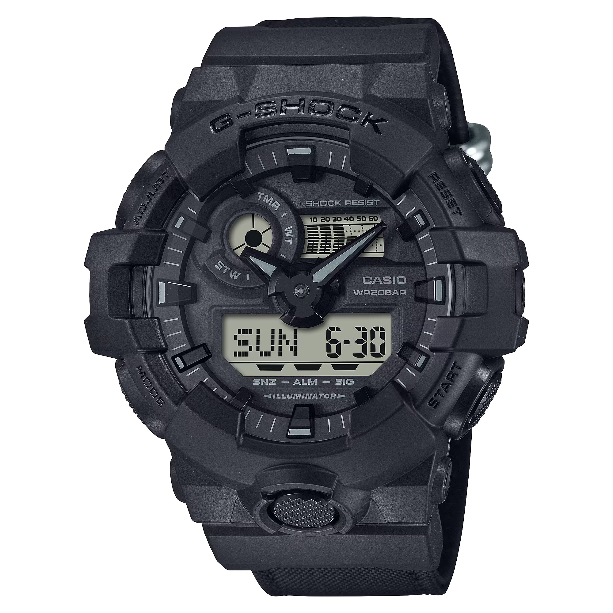 Casio Men's Solar Powered Analog Watch, Black Nylon Strap 