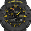 Turn heads and grab attention with a rugged timepiece boasting a bold, eye-catching black and yellow color scheme.     Tough, yet stylish designs feature basic black, accented with touches of the bright yellow used for emergency rescues and safety signs. A cool, versatile look that complements both casual and work styles.