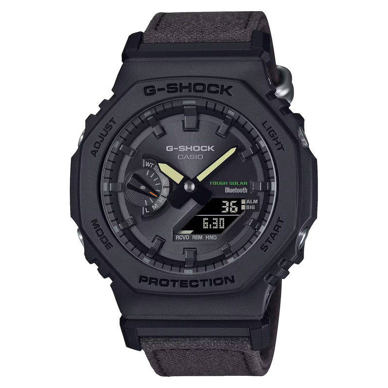 Casio G-Shock Black Natural Textile Solar Bluetooth CasiOak GAB2100CT-1A5 Watch