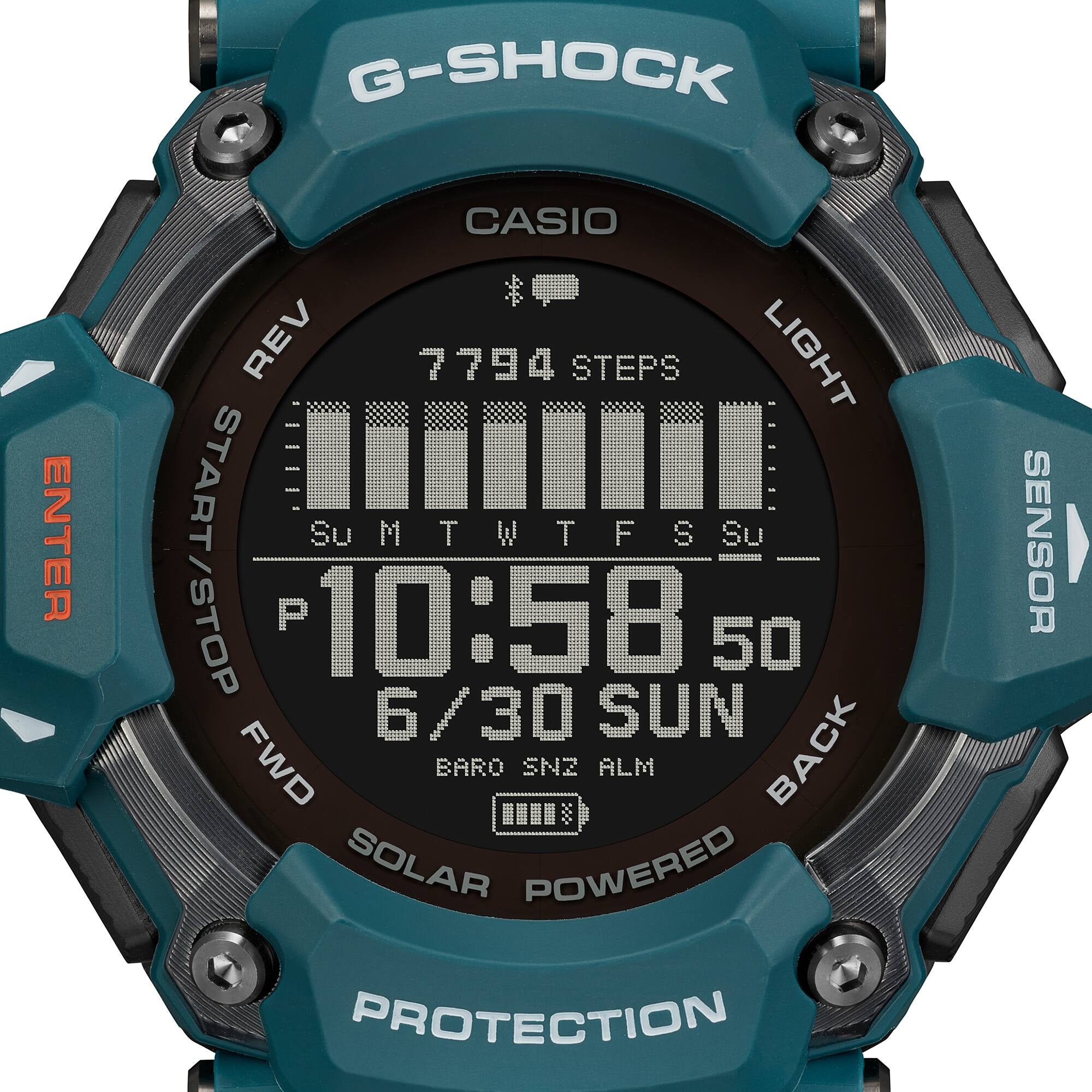 Casio G-Shock Move Blue Teal Heart Rate 6 Sensor Watch GBDH2000-2