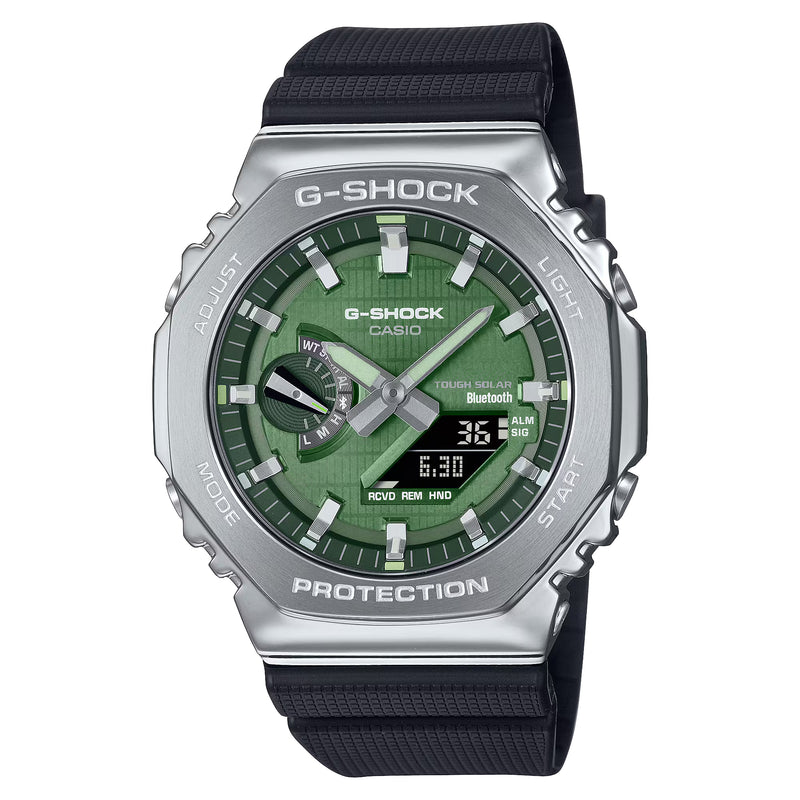 Casio G-Shock Green Steel CasiOak GBM2100A-1A3 Bluetooth Solar Watch