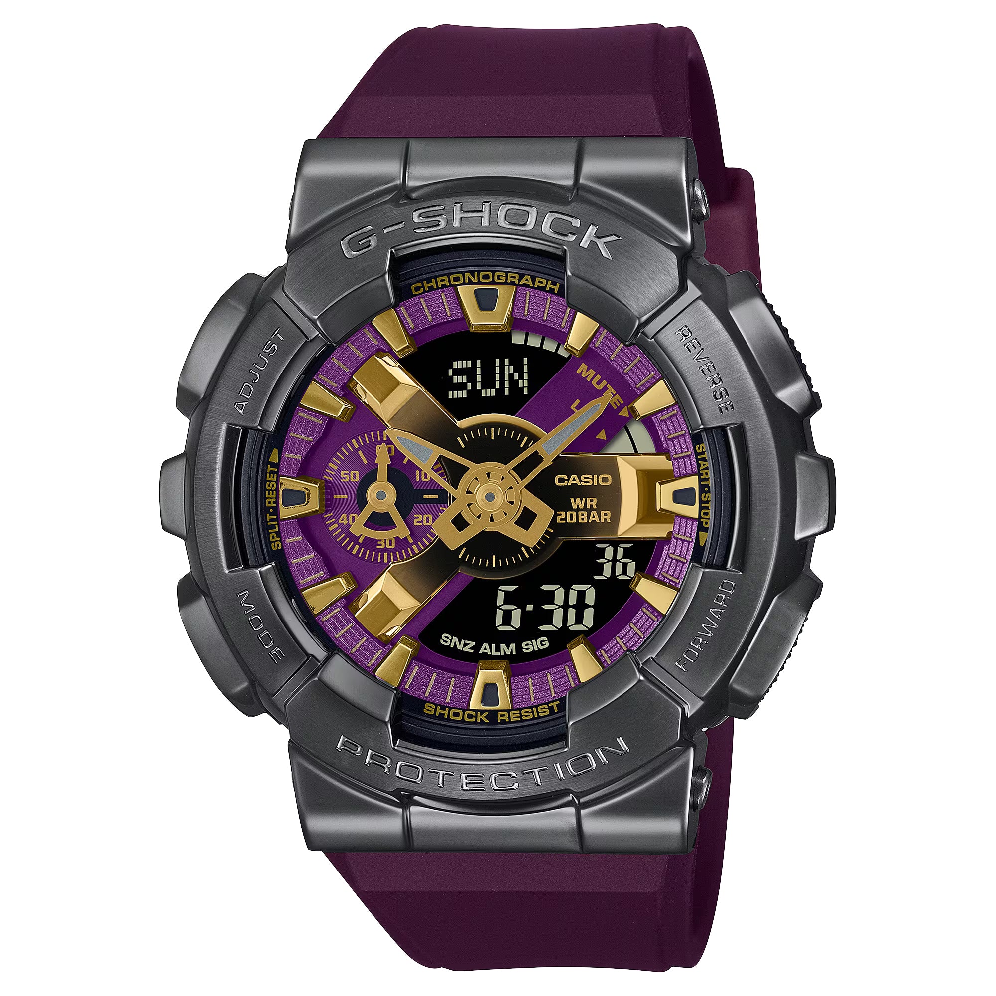 Casio G Shock GM110CL 6A Classy Off Road Purple Rainbow Metal Watch