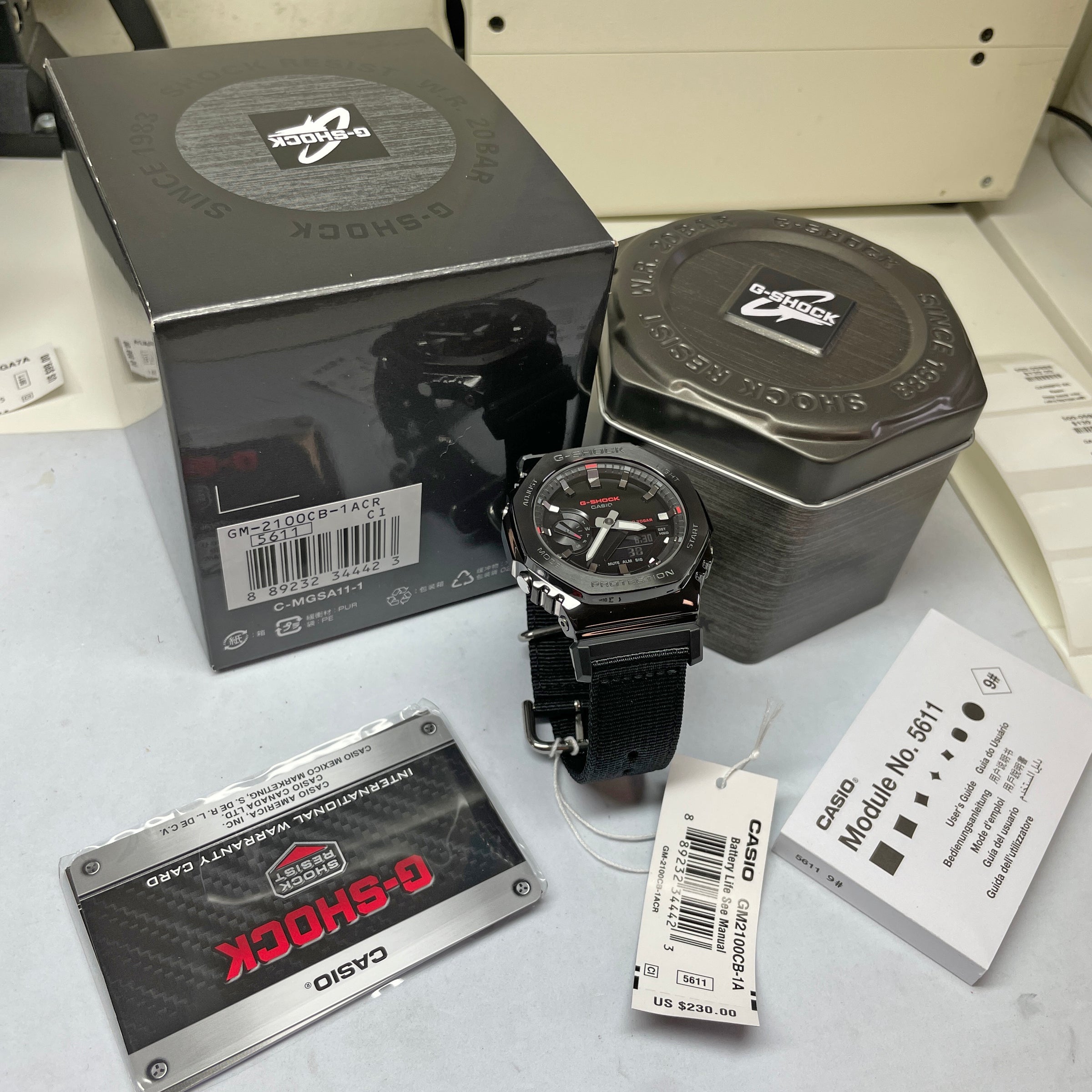 Casio G-Shock Metal Bezel CasiOak – Watch NAGI GM2100 GM2100CB-1A Ultility Bl