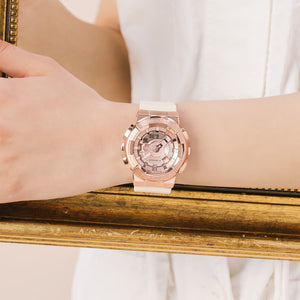 Casio G-Shock GMS GMS110PG-4A Metal Covered Rose Pink Gold Womens Watch