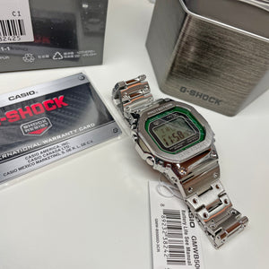 CASIO G-SHOCK GMWB5000D-3 Bluetooth Green Full Metal Solar Square Watch Steel