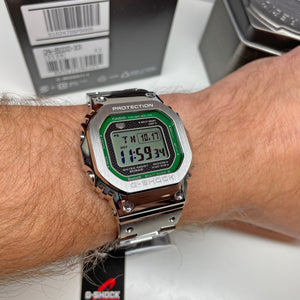 CASIO G-SHOCK GMWB5000D-3 Bluetooth Green Full Metal Solar Square Watch Steel