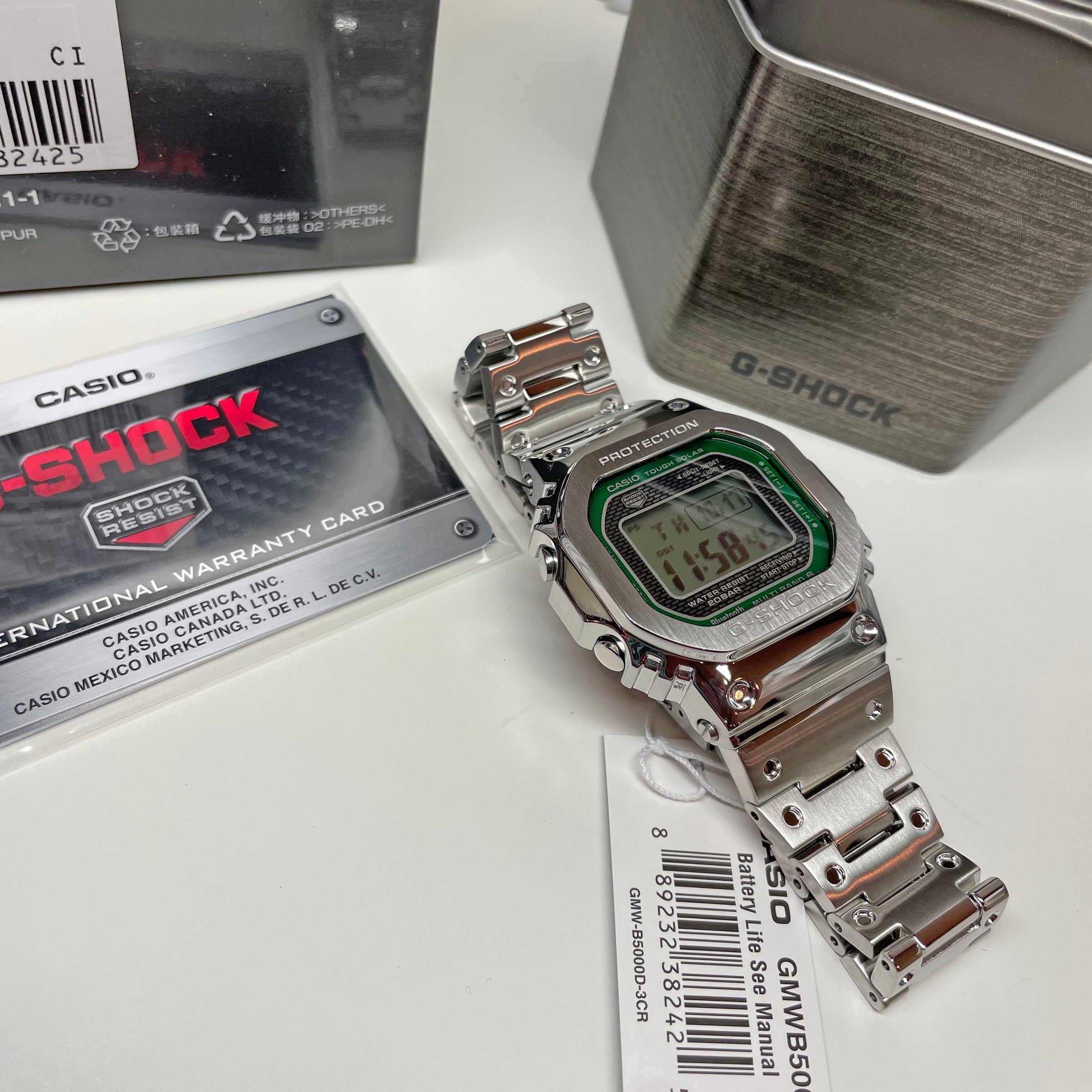 Casio G-Shock Full Metal Square Digital Green Watch GMWB5000D-3